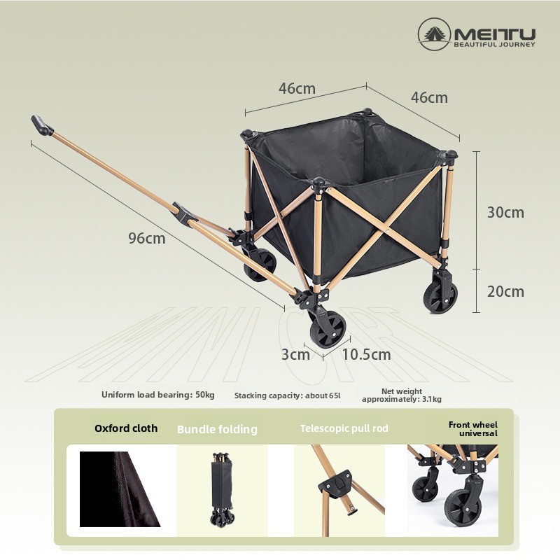 Outdoor Camping Trolley - Outdoor Folding Wagon Portable Camping Cart