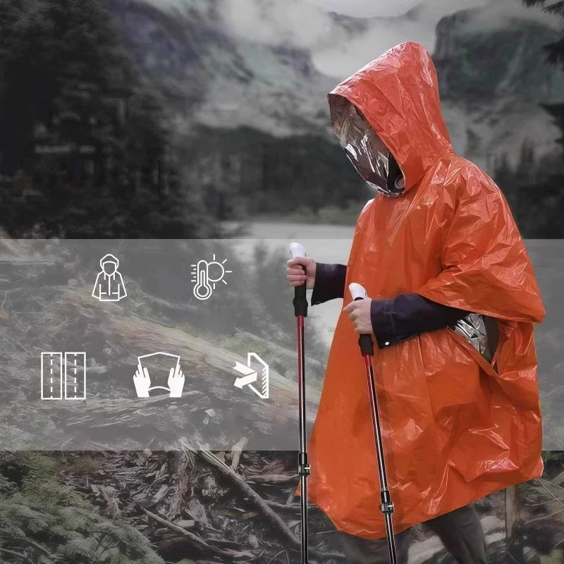 Hooded Emergency Rain Poncho W - огляд і ціна Camping Rain Poncho