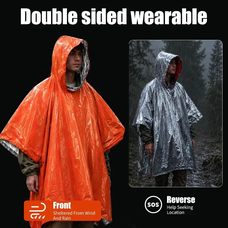 Hooded Emergency Rain Poncho W - огляд і ціна Camping Rain Poncho